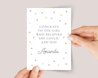 Personalized Graduation Card for Girl or Boy, Congrats, Kids