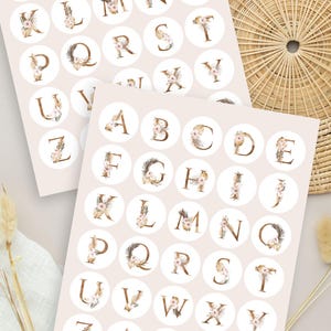 Hojas de pegatinas con monogramas, pegatinas con letras de monogramas para sobres, regalos y cartas.