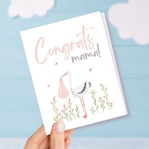 Cartão de chá de bebê personalizado para novas mamães - Parabéns Mamãe