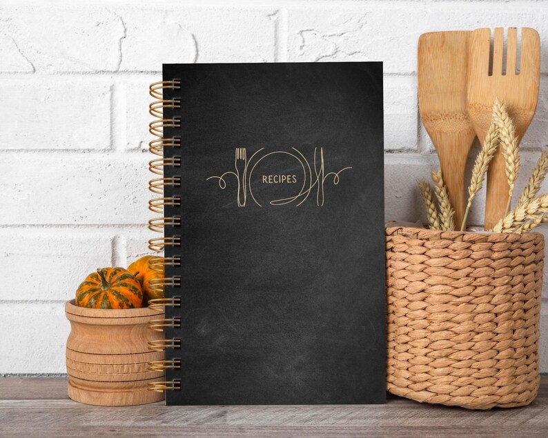 Personalized Hardcover Recipe Book Dinner Plate None