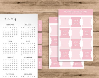 Monthly Planner Dividers - Pink