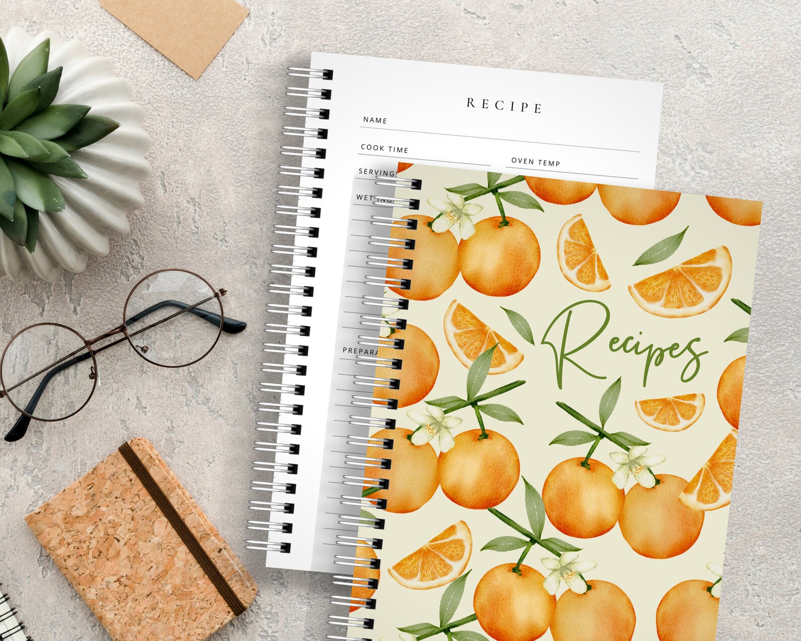 Hardcover Blank Recipe Book Clementines Etsy