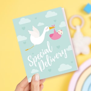 Carte baby shower pour nouveau-né fille, cadeau pour nouvelle mère/parents - livraison spéciale