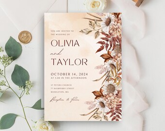 Wedding Invitation Suite —  Fall Florals