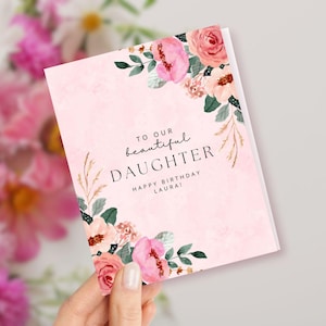 Personalized Birthday Card for Daughter With Flowers DS2593