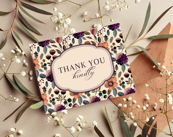 Thank You Card - Fall Florals