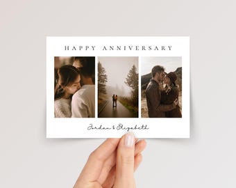 Custom Anniversary Card for Couple with Photo Collage
