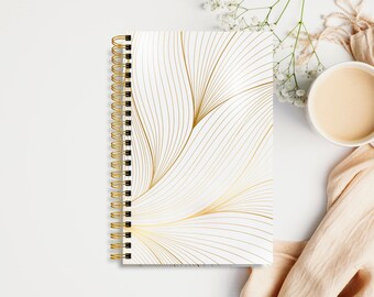 Hardcover Spiral Journal - Gold Leaf A5 Notebook
