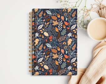 Hardcover Spiral Journal — Leaves & Acorns