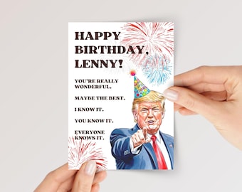 Funny Trump Birthday Card For Republican Husband/Boyfriend, Wife/Girlfriend