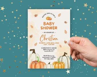 Fall Baby Shower Invitations - Pumpkins