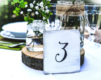 Wedding table numbers - Wooden table numbers - Wedding table decoration - Wedding Reception decor - Rustic table numbers - Wedding decor