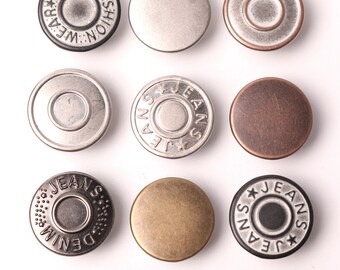 Prym 8-Piece 17 mm Brass Laurel Wreath Jeans Buttons Antique Copper