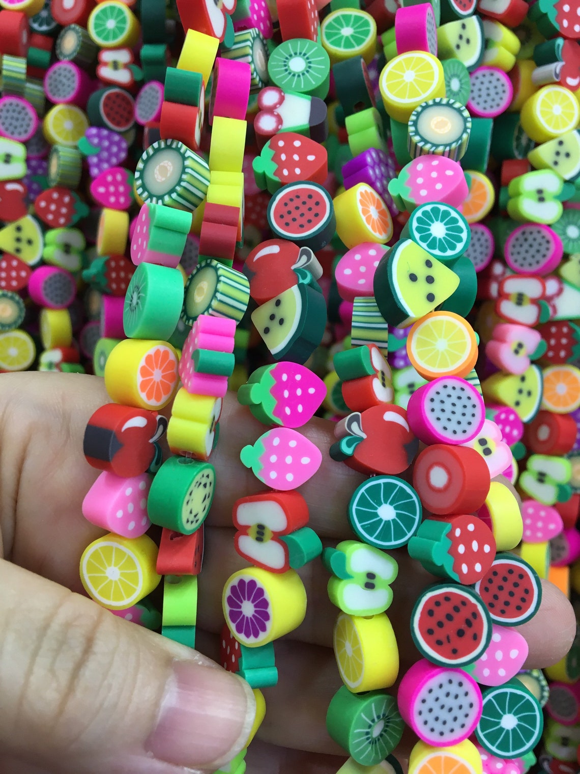 16 10MM Fruit beads real looking Beads Multi color Etsy
