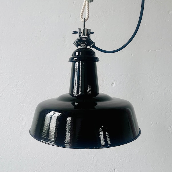 Bauhaus enamel lamp black 20s 30s factory lamp enamel lamp industrial lamp vintage industrial