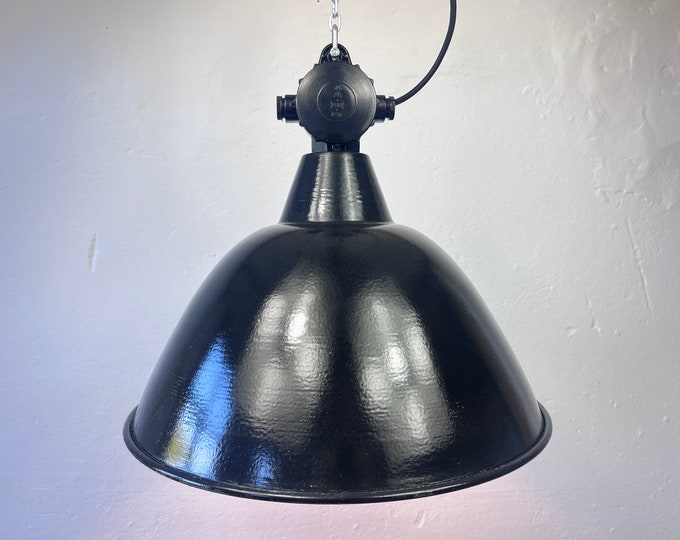 large black VEB factory lamp GDR