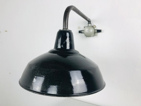 original Fabriklampe Bolkop DDR Bauhaus Lampe Industrieleuchte Emaillelampe LBL