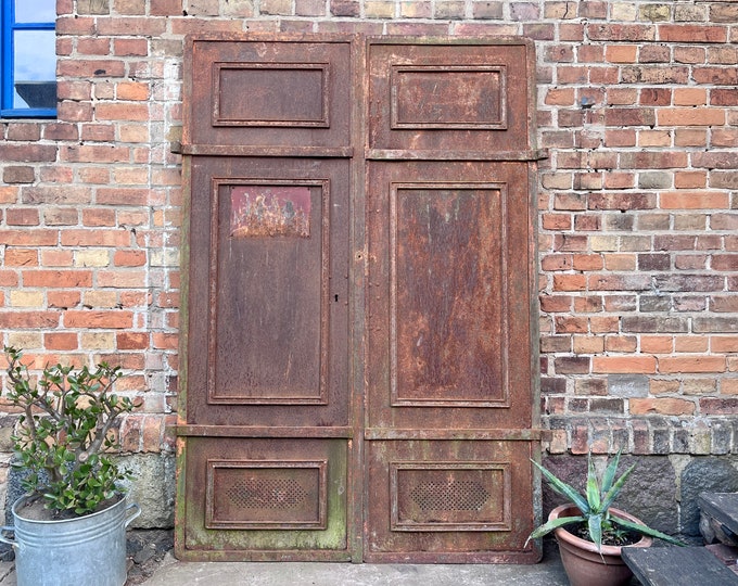 Pair of old metal doors with patina Metal doors