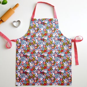 Children's apron rabbit from 2 years. Small apron made of cotton. Gift for children