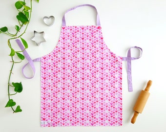 Children's apron Hearts from 2 years. Small cotton apron. Gift for children's Birthday, Easter, Christmas