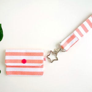 Monedero Rayas. Set de monedero y llavero. Cartera para niñas y niños. Regalo para Pascua/Cumpleaños