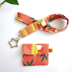 Monedero Mono. Set de monedero y cordón. Cartera para niñas y niños. Regalo perfecto Pascua/Cumpleaños
