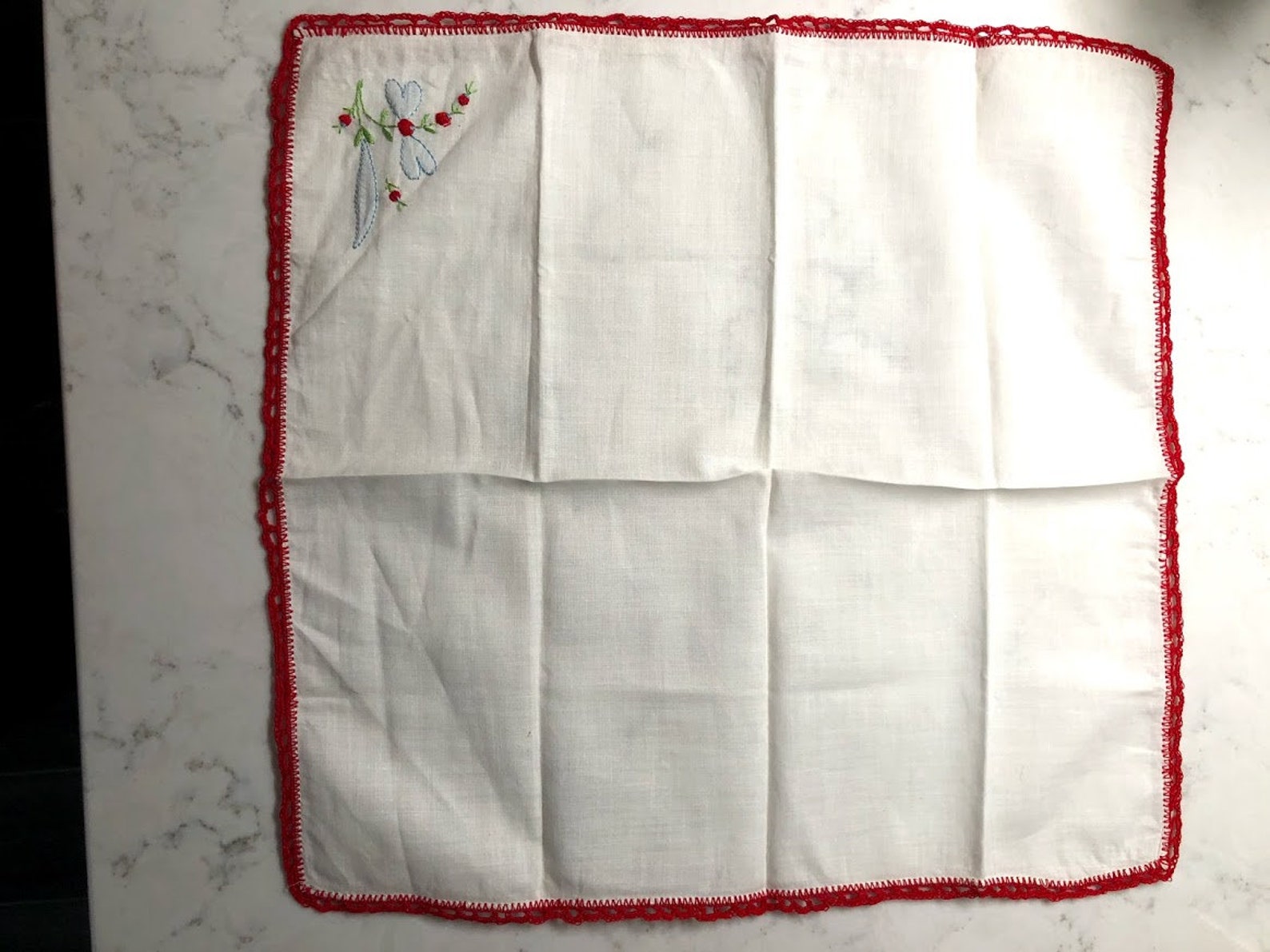 1960s Hand Stitched Handkerchief Set of 2 Etsy UK