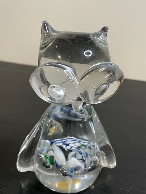 Blown glass owl figurine