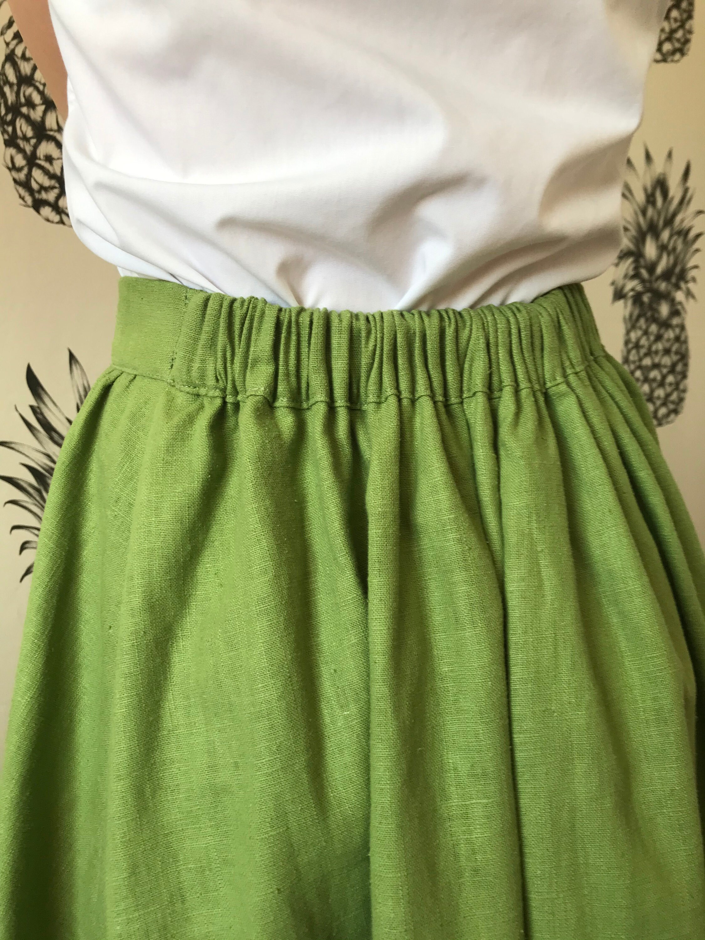 Linen skirt with pockets and optional buttons size-friendly | Etsy