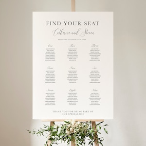 Personalized Wedding Seating Chart: Minimalist Modern Design (Digital Option)