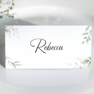 6 x Impostazioni / biglietti personalizzati del nome del matrimonio-Parte della nostra gamma Rebecca Wedding Stationery Range