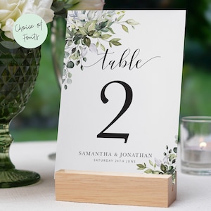 Personalized Wedding Table Number Cards: Floral Printed A5 Cards