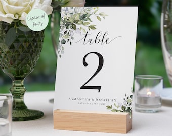 Wedding Table Numbers, Personalised & Printed, Simple Wedding Table Cards, Table Name Cards, Table Number Cards