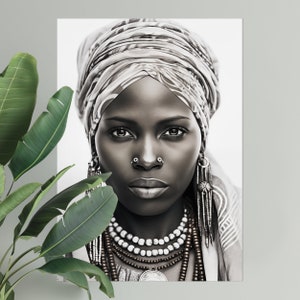 African woman art print | PHYSICAL PRINT POSTER | Afrocentric wall art | African portrait | Black art print | African woman wall art