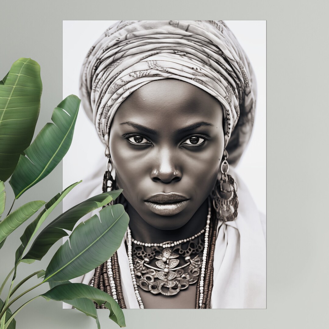 African Woman Art Black and White Poster Africa Art Etsy UK