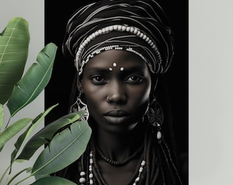 African woman printable art | DIGITAL DOWNLOAD | Afrocentric wall art | African portrait | Black art print | African woman wall art