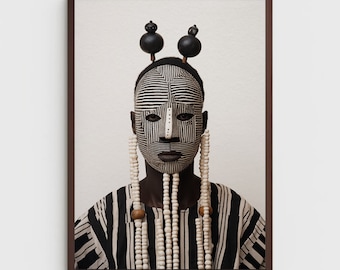 African tribal mask  art | PHYSICAL PRINT POSTER | Photography artwork | African portrait | Black art | African man wall art