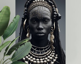 African woman printable art | DIGITAL DOWNLOAD | Afrocentric wall art | African portrait | Black art print | African woman wall art