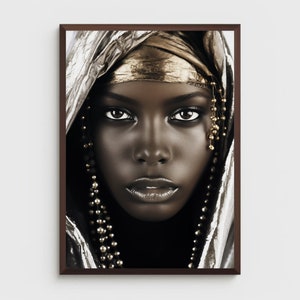 African woman art | PHYSICAL PRINT POSTER | Afrocentric wall art | African portrait | Black art print | African woman wall art