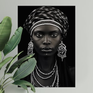 African woman art | PHYSICAL PRINT POSTER | Afrocentric wall art | African portrait | Black art print | African woman wall art