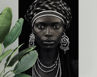 African woman printable art | DIGITAL DOWNLOAD | Afrocentric wall art | African portrait | Black art print | African woman wall art