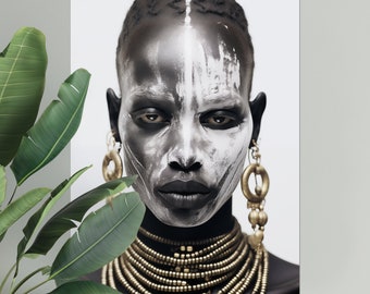 African woman printable art | DIGITAL DOWNLOAD | Afrocentric wall art | African portrait | Black art print | African woman wall art