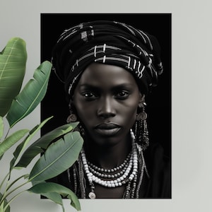 Afrikanische Frau Kunstdruck | PHYSISCHES DRUCKPOSTER | Afrocentric Wandkunst | Afrikanisches Porträt | Schwarzer Kunstdruck | Afrikanische Frau Wandkunst
