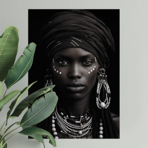 African woman art print | PHYSICAL PRINT POSTER | Afrocentric wall art | African portrait | Black art print | African woman wall art