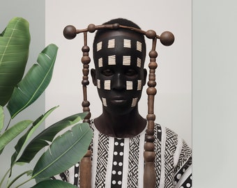African tribal mask printable art | DIGITAL DOWNLOAD | Photography artwork | African portrait | Black art | African man wall art