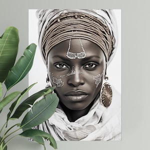 Afrikanische Frau Kunstdruck | PHYSIKALISCHER DRUCK POSTER | Afrozentrische Wandkunst | Afrikanisches Portrait | Schwarzer Kunstdruck | Afrikanische Frau Wandkunst