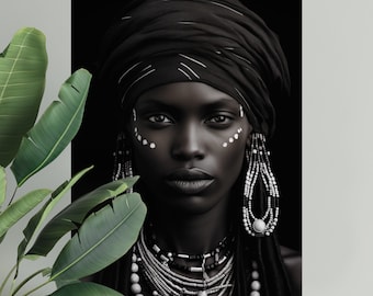African woman printable art | DIGITAL DOWNLOAD | Afrocentric wall art | African portrait | Black art print | African woman wall art