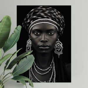 African woman art print | PHYSICAL PRINT POSTER | Afrocentric wall art | African portrait | Black art print | African woman wall art