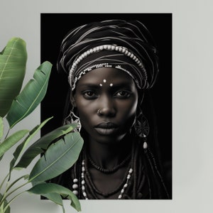 African woman art print | PHYSICAL PRINT POSTER | Afrocentric wall art | African portrait | Black art print | African woman wall art