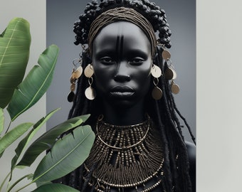 African woman printable art | DIGITAL DOWNLOAD | Afrocentric wall art | African portrait | Black art print | African woman wall art